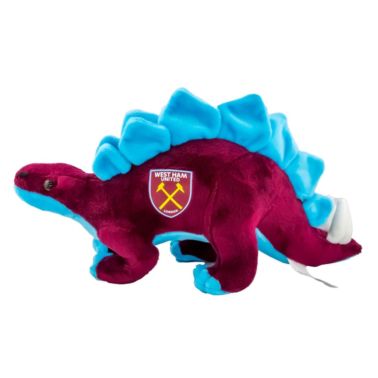West Ham United FC Plush Stegosaurus - 100 Polyester Claret and Blue Dinosaur Toy in Standing Position