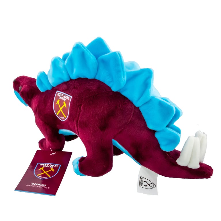 West Ham United FC Plush Stegosaurus - 100 Polyester Claret and Blue Dinosaur Toy in Standing Position