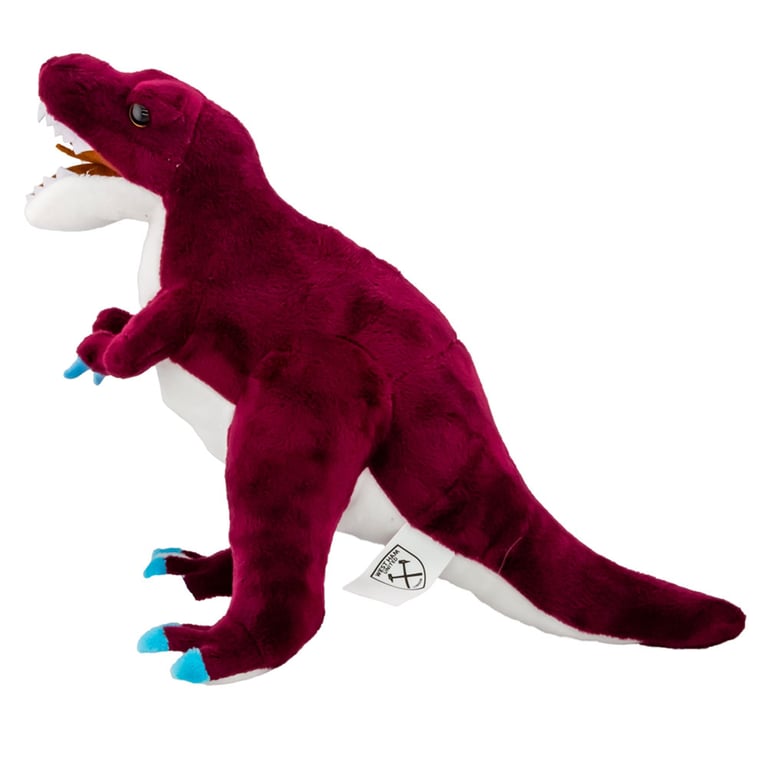 West Ham United FC Plush Standing T-Rex Toy - Claret Blue White Design with Hammers Crest