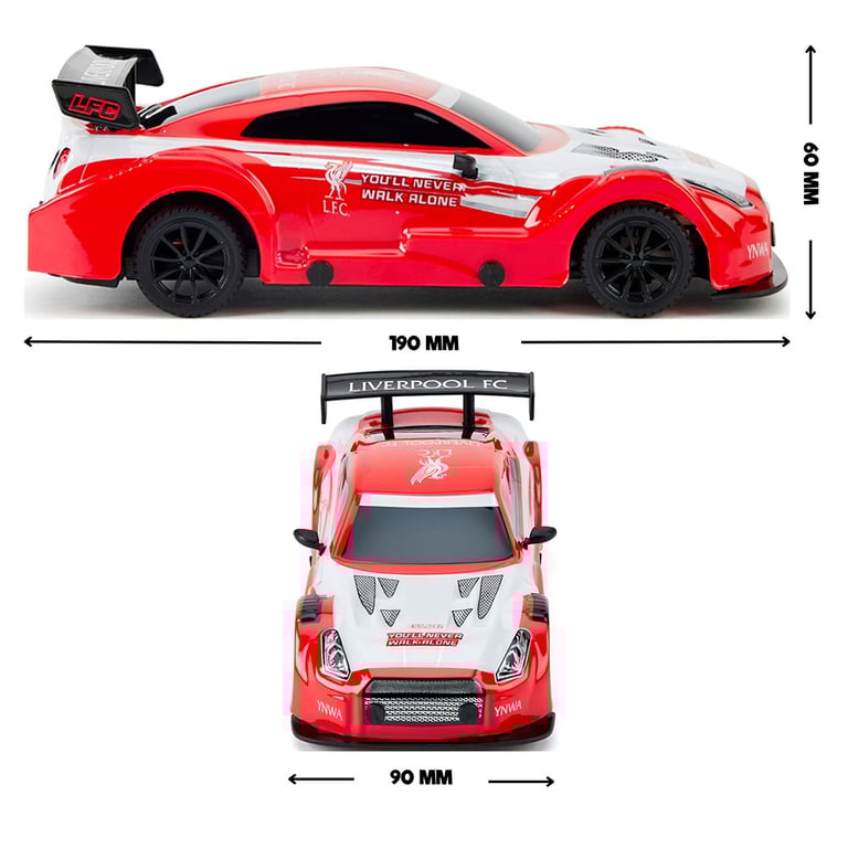 Liverpool FC 1:24 Scale Radio Controlled Sportscar with Xenon Headlights and Dual Racing Capability