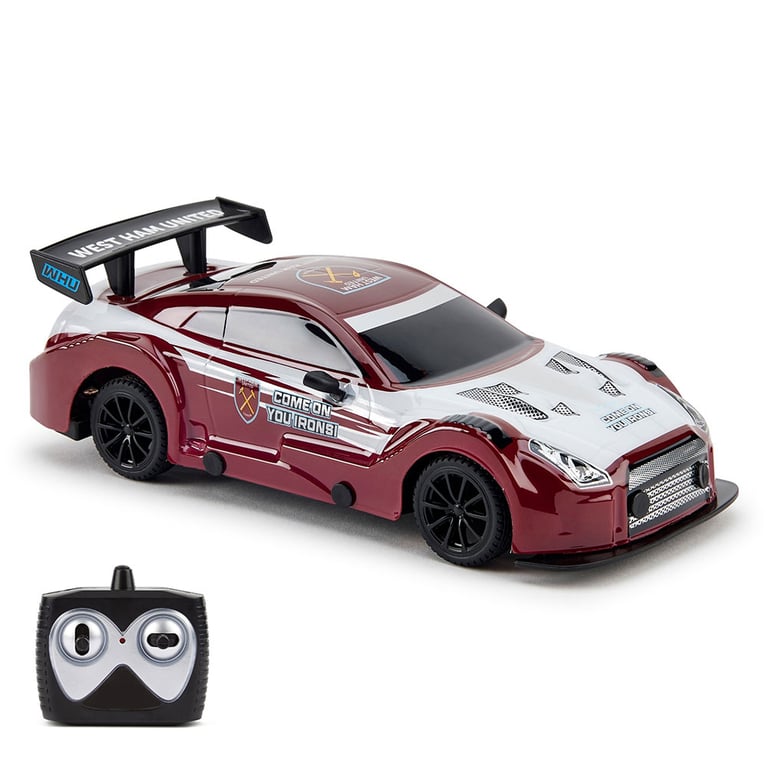 West Ham United FC 1:24 Scale Radio Controlled Sportscar with Remote Control and Xenon LED Headlights
