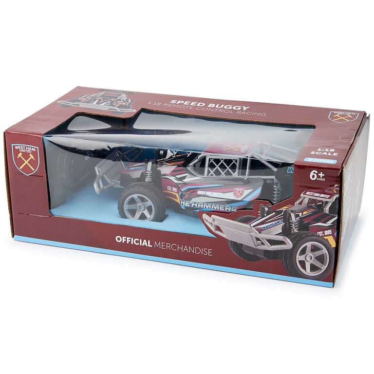 West Ham United FC 1:18 Scale Remote Control Speed Buggy with Dual Racing Experience and Xenon LED Headlights