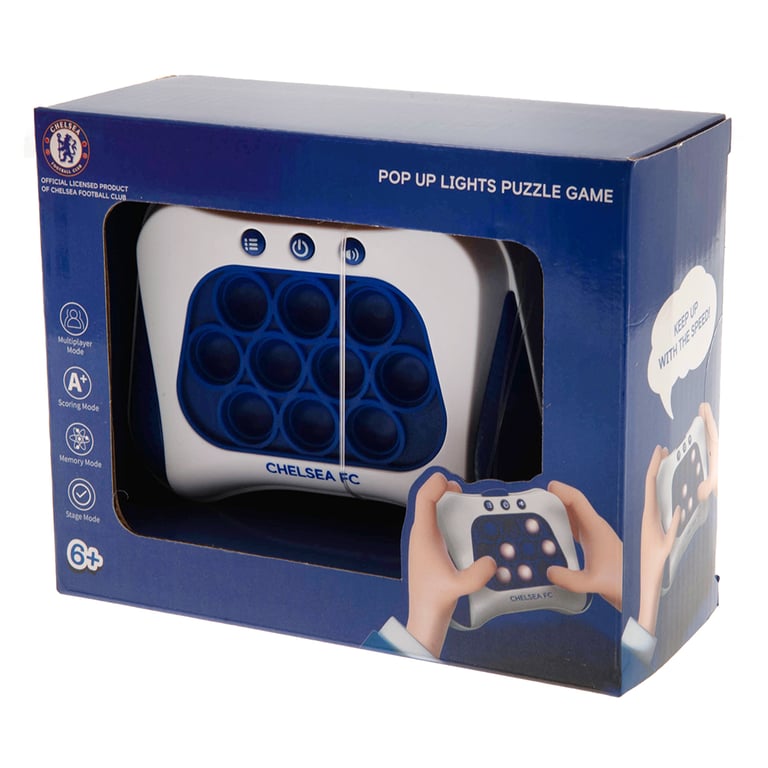 Chelsea FC Pop Puzzle Game - Handheld Fidget Toy for Kids in Memory Mode & Multiplayer