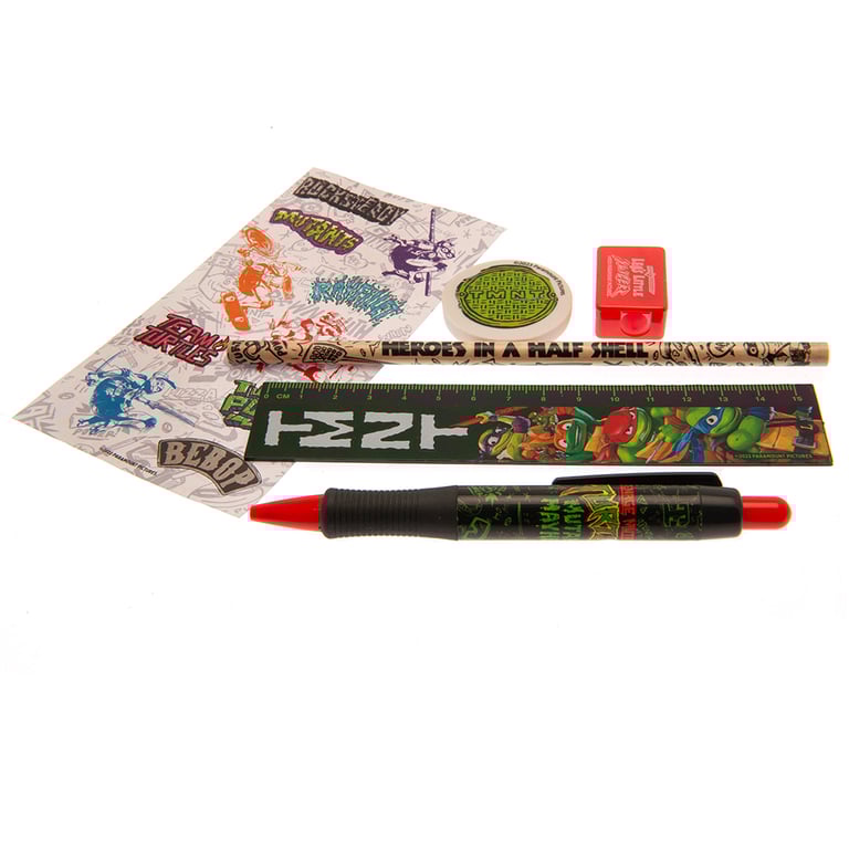 Teenage Mutant Ninja Turtles 6pc Vibrant Stationery Set with Pen & Pencil Sharpener
