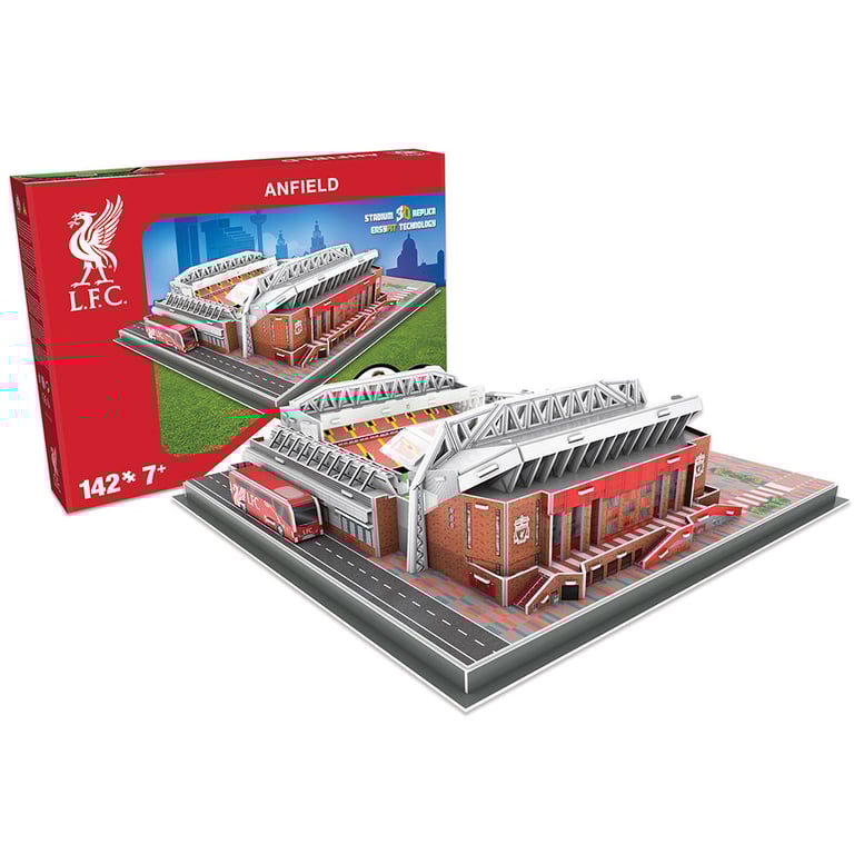 Liverpool FC 3D Anfield Road Stadium Puzzle - 142 Piece Home Decor Challenge for Kids and Football Fans