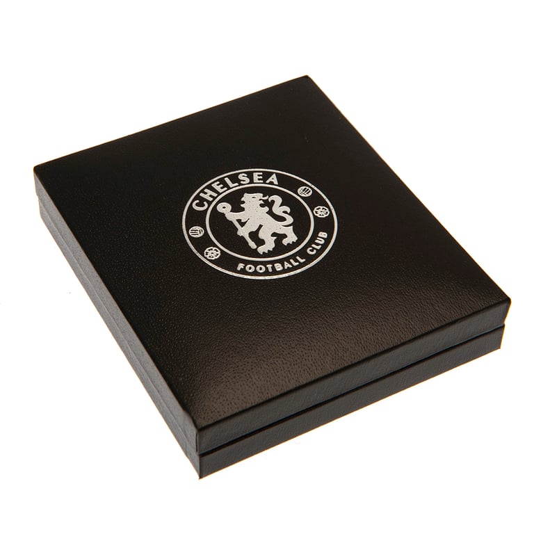 Chelsea FC Stainless Steel Heart Shaped Necklace with Crest Engraving - Chrome Finish