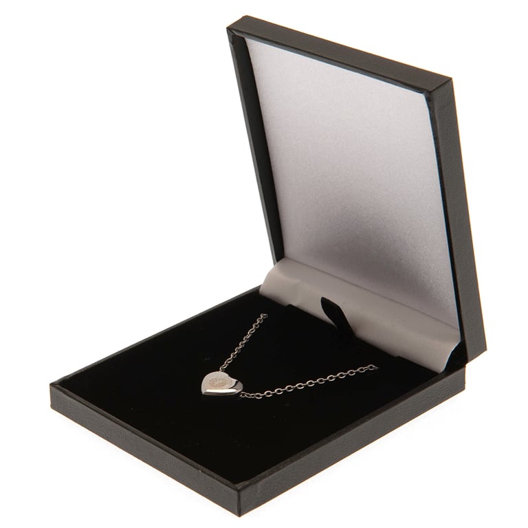 Rangers FC Stainless Steel Heart Necklace - Chrome Finish Engraved Pendant
