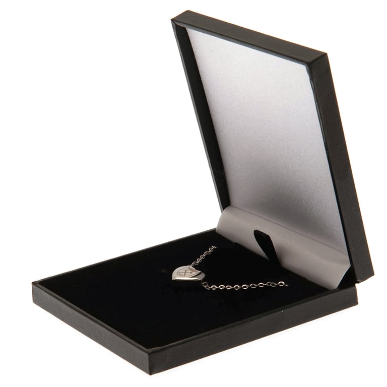 West Ham United FC Stainless Steel Heart Necklace with Engraved Crest