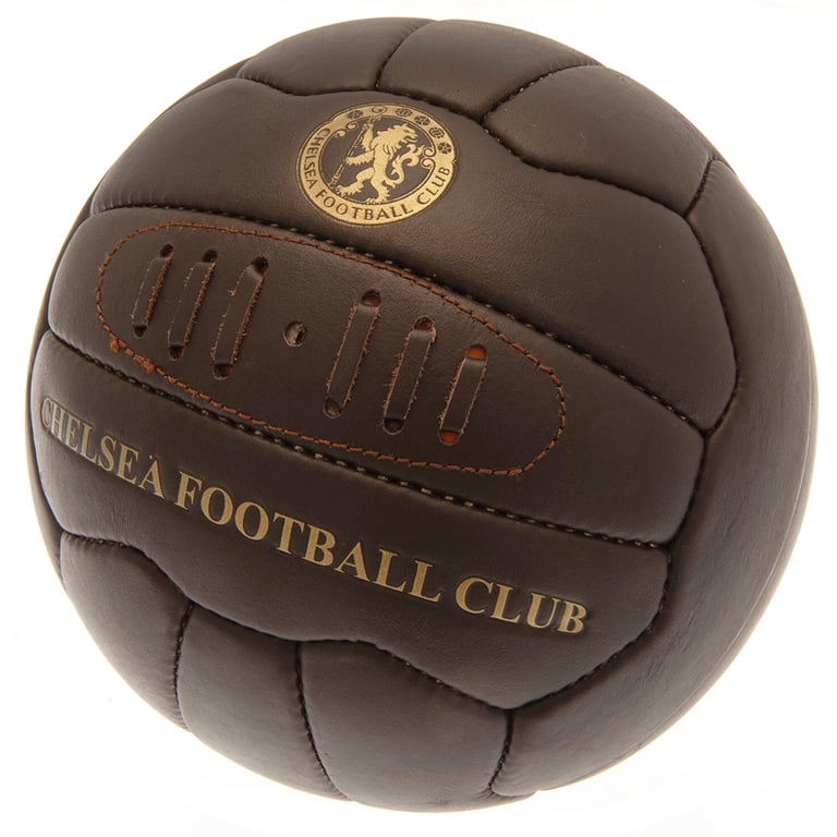 Genuine Leather Chelsea FC Retro Heritage Football - 18 Panel Gold Crest Ball