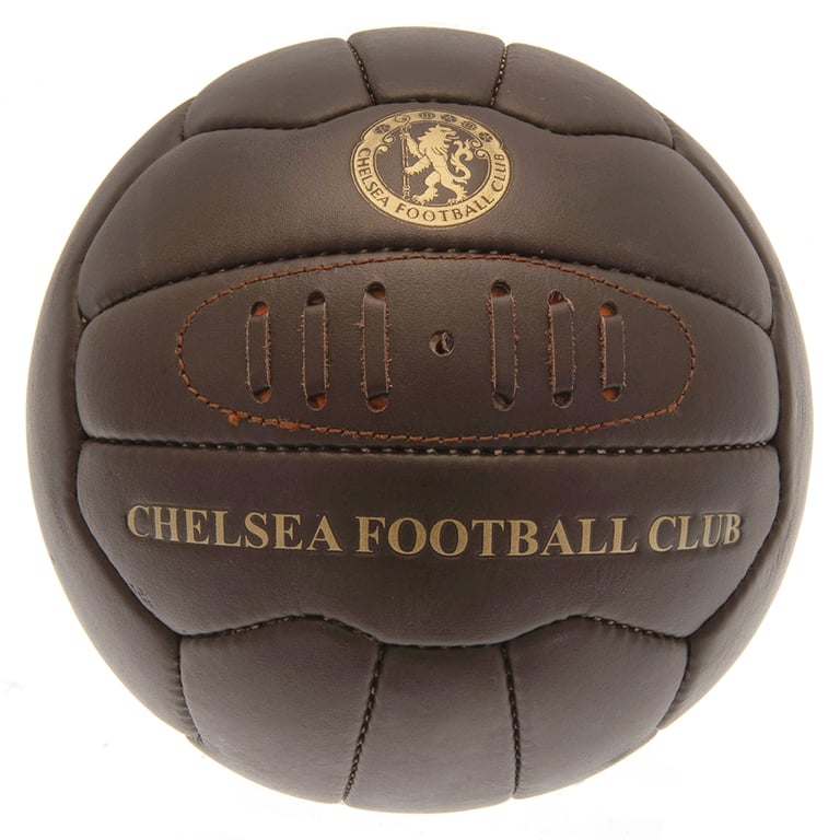 Genuine Leather Chelsea FC Retro Heritage Football - 18 Panel Gold Crest Ball
