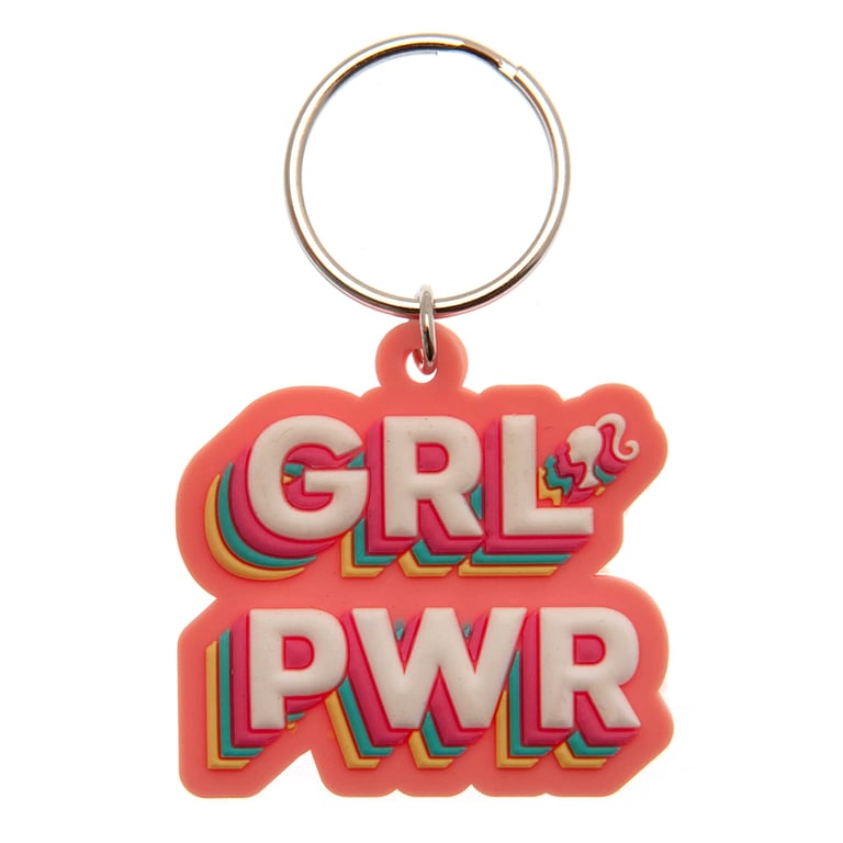 Barbie 5mm Thick PVC Keyring - Colourful and Durable Keychain with Split Ring