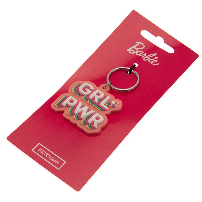 Barbie 5mm Thick PVC Keyring - Colourful and Durable Keychain with Split Ring