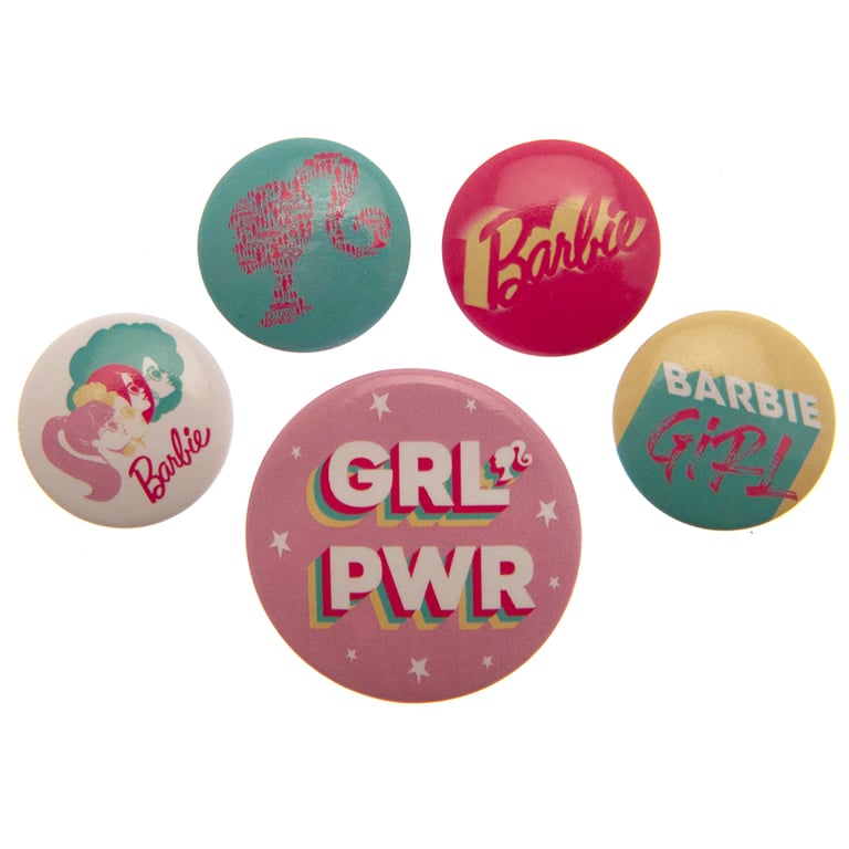 Barbie Button Badge Set - Trendy Safety Pin Decorations for School Bags & Clothing