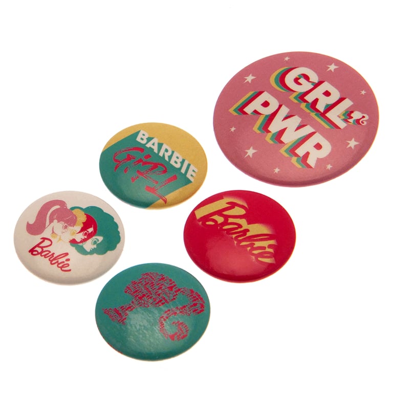 Barbie Button Badge Set - Trendy Safety Pin Decorations for School Bags & Clothing