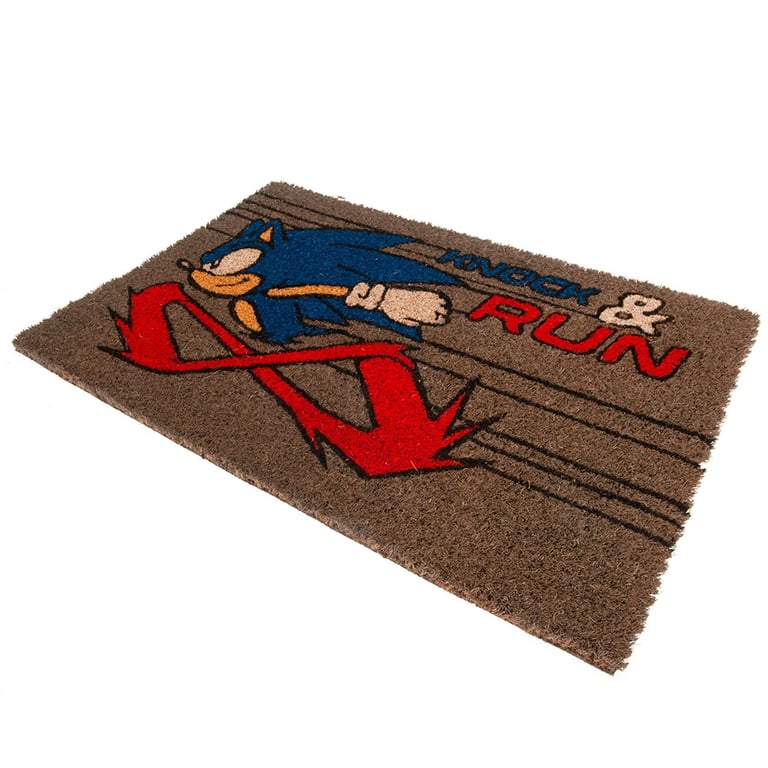 Sonic The Hedgehog Coir Doormat - Durable Indoor/Outdoor Mat with Non-Slip Base and Knock & Run Design