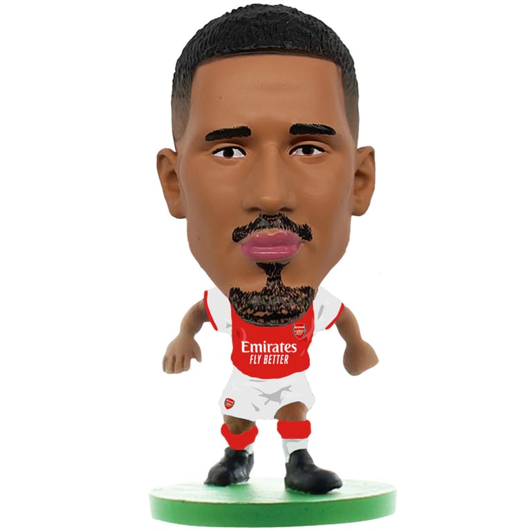 Arsenal FC William Saliba Soccerstarz Collectable Figure, 5cm Tall on Green Base