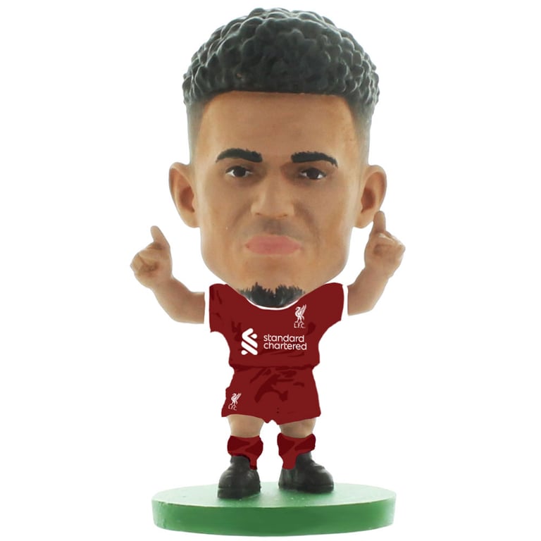 Liverpool FC SoccerStarz 2024 Luis Diaz Home Kit Collectible Figure, 5cm Tall on Green Base