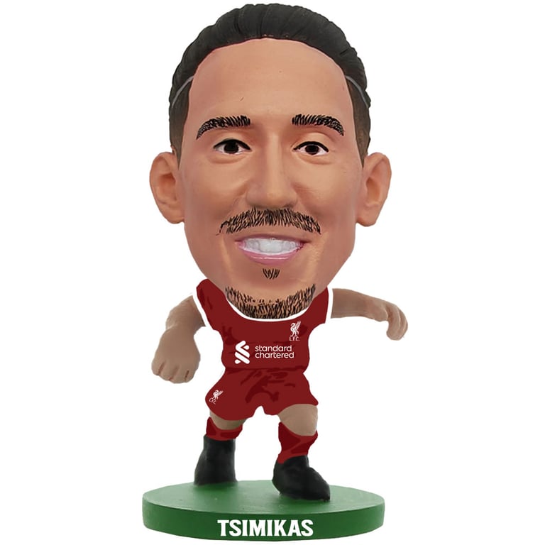Liverpool FC SoccerStarz 2024 Kostas Tsimikas Home Kit Figurine, 5cm Tall Collectible Statue