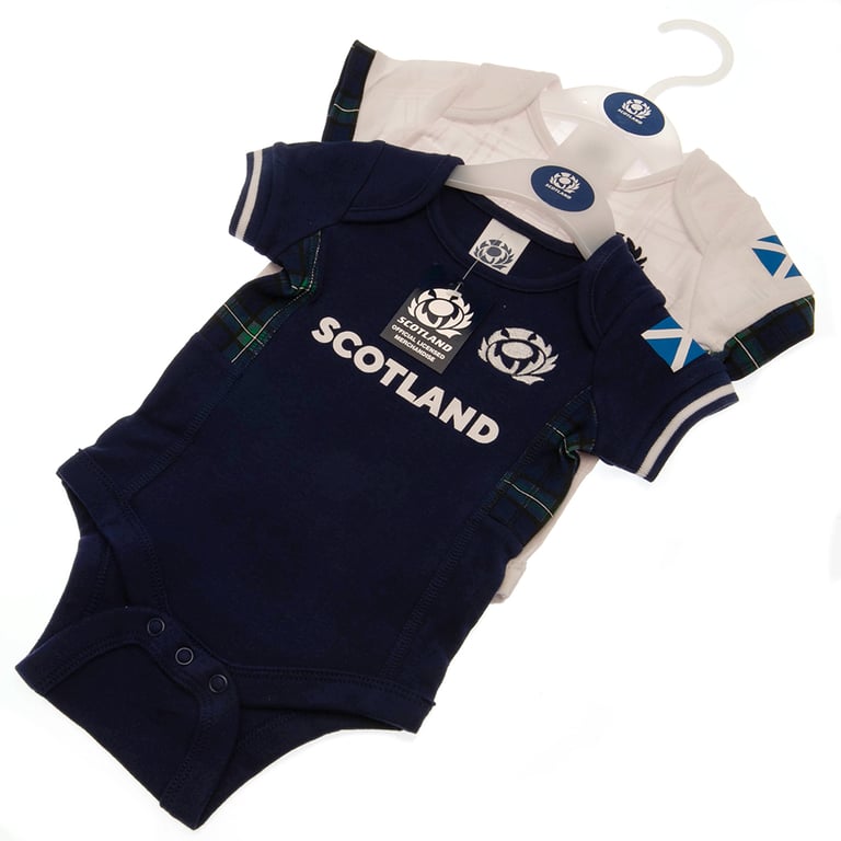Scotland RU 2 Pack Home and Away Kit Soft Cotton Bodysuit 3/6 mths