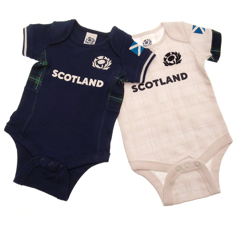 Scotland RU 2 Pack Home and Away Kit Soft Cotton Bodysuit 3/6 mths
