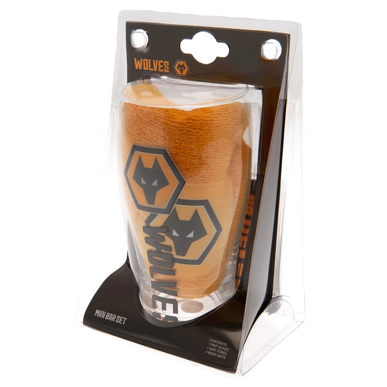 Wolverhampton Wanderers FC Mini Bar Set - Complete Club Crest Gift Set