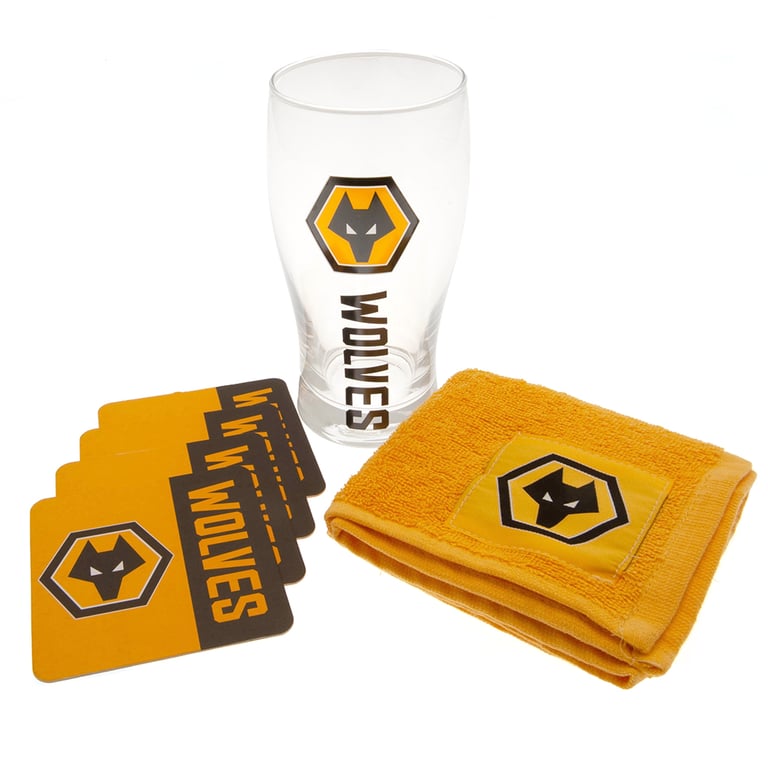 Wolverhampton Wanderers FC Mini Bar Set - Complete Club Crest Gift Set