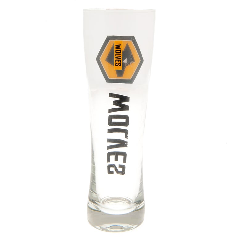 Wolverhampton Wanderers FC Pilsner Style Club Crest Glass