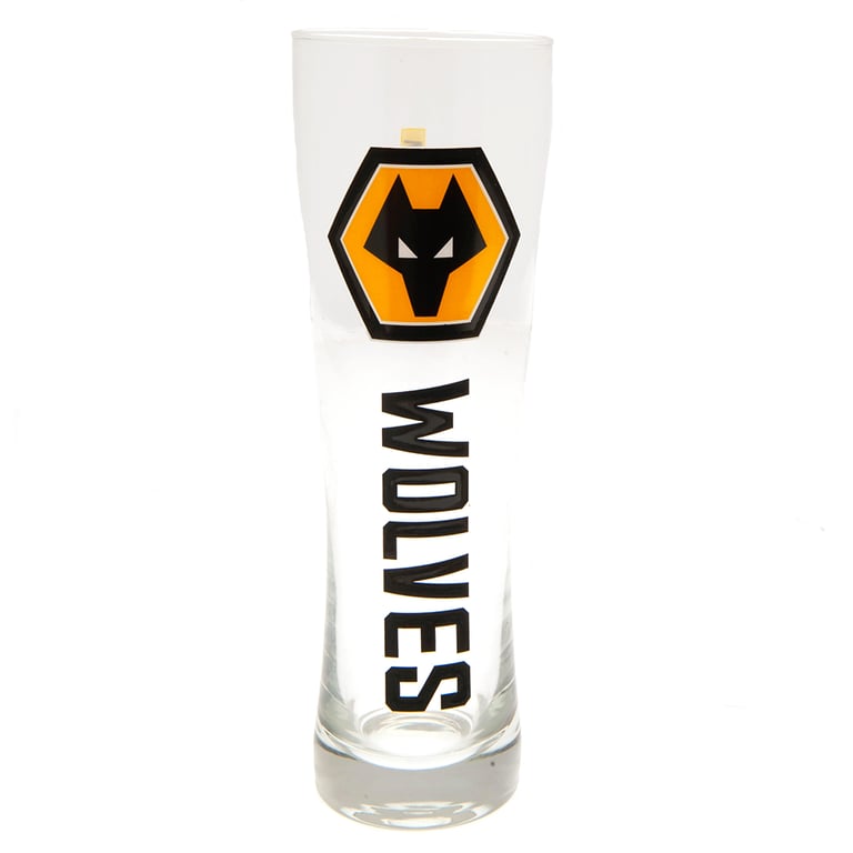 Wolverhampton Wanderers FC Pilsner Style Club Crest Glass