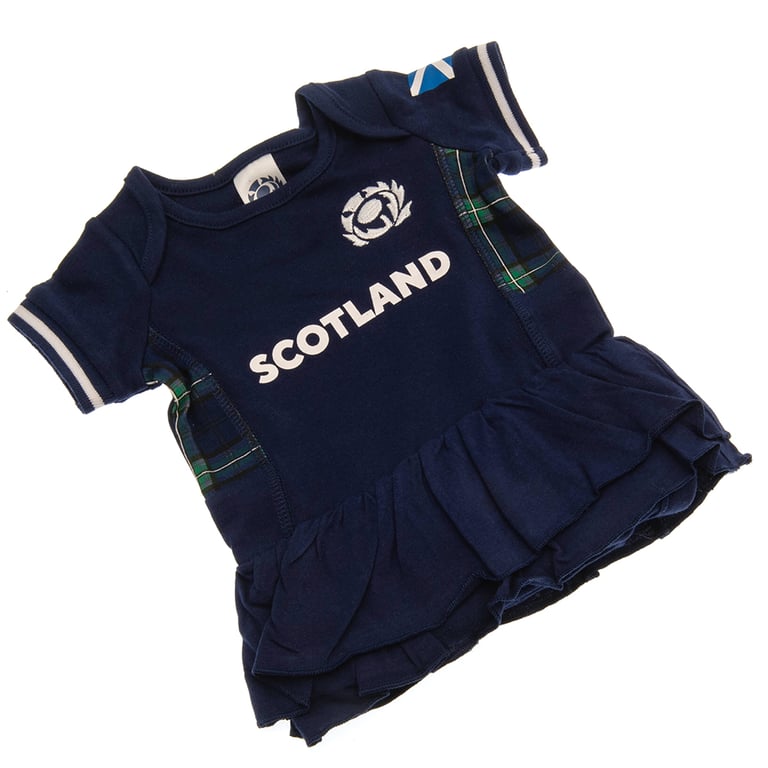 Scotland RU Tutu Bodysuit for 12/18 Months Toddler Girls - Soft Cotton Design with Embroidered Crest