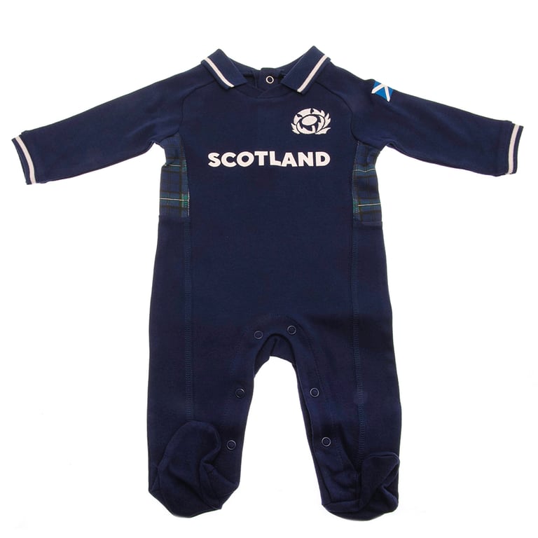 Scotland RU Sleepsuit 9/12mths Cotton Embroidered Crest Baby Kit
