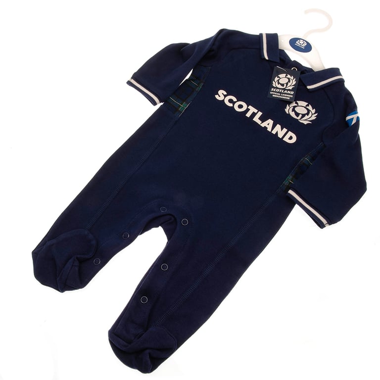 Scotland RU Sleepsuit 9/12mths Cotton Embroidered Crest Baby Kit
