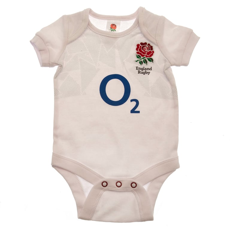 England RFU 2 Pack Cotton Bodysuit - Home & Away Kit for Baby Boy (0-3mths)