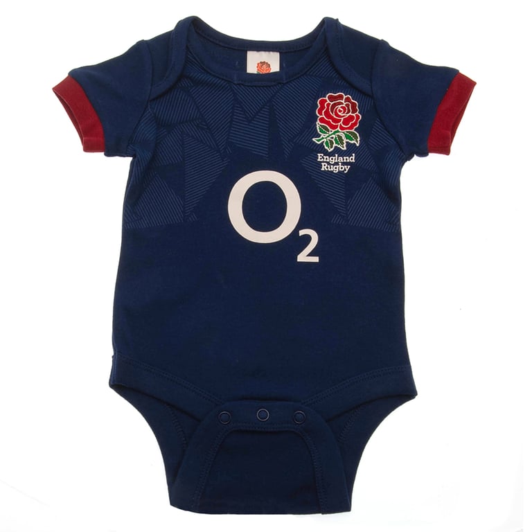 England RFU 2 Pack Cotton Bodysuit - Home & Away Kit for Baby Boy (0-3mths)