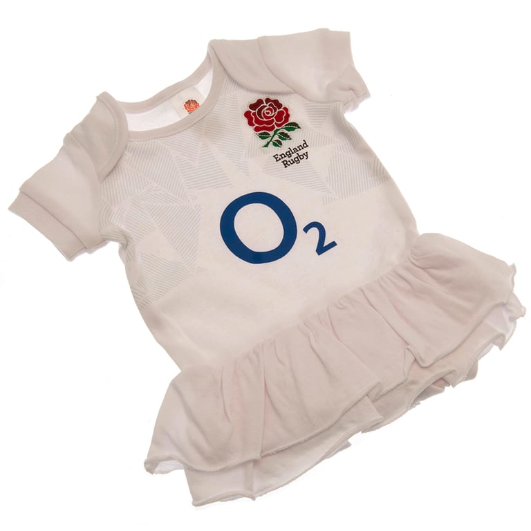 England RFU Tutu Bodysuit - Soft Cotton Design with Embroidered Crest and Frill Skirt for 9/12 Months