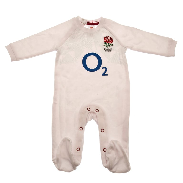 England RFU Embroidered Crest Cotton Sleepsuit (9/12 months)
