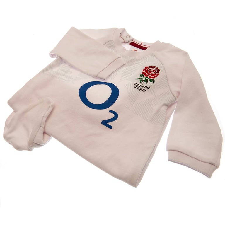 England RFU Embroidered Crest Cotton Sleepsuit for 12-18mths Baby