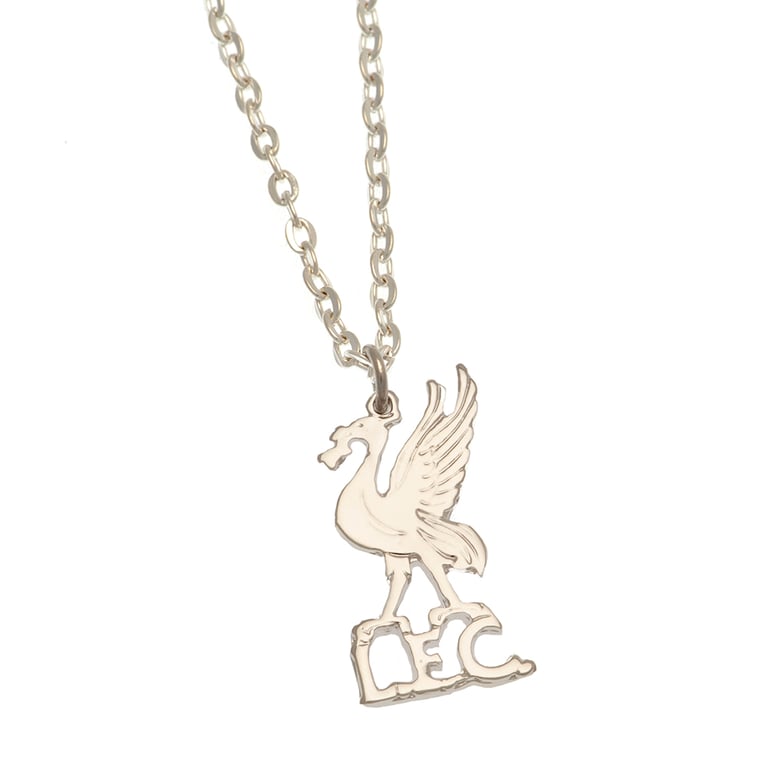 Liverpool FC Silver Plated Liverbird Crest Pendant Necklace with Lobster Clasp - Boxed Gift