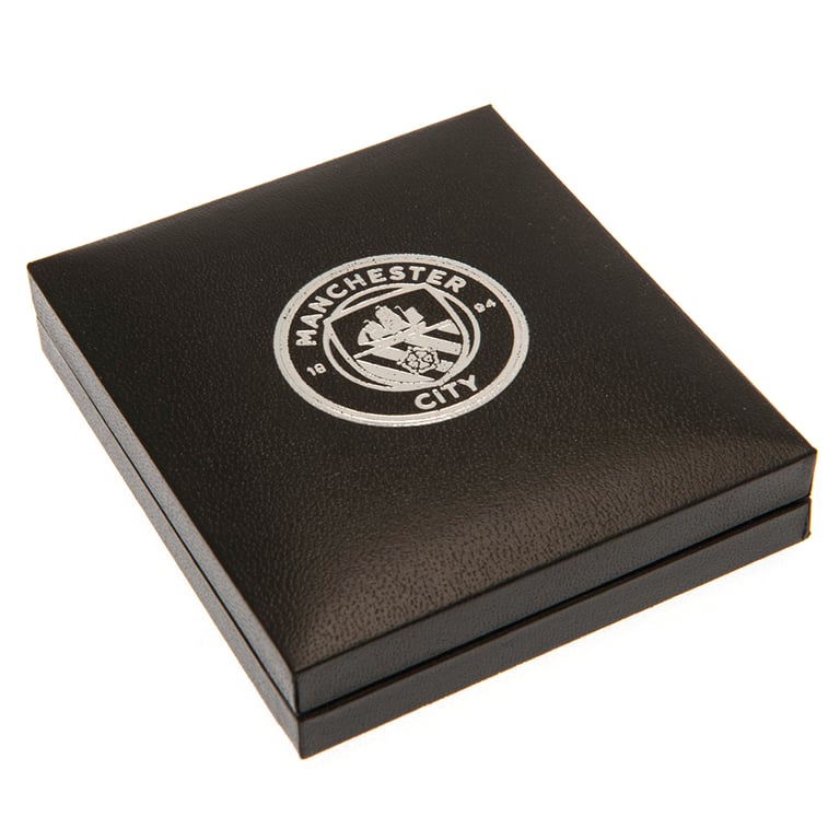 Manchester City FC Silver Plated Boxed Pendant Necklace - Official Club Crest Design with Lobster Clasp