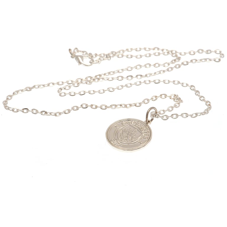 Manchester City FC Silver Plated Boxed Pendant Necklace - Official Club Crest Design with Lobster Clasp