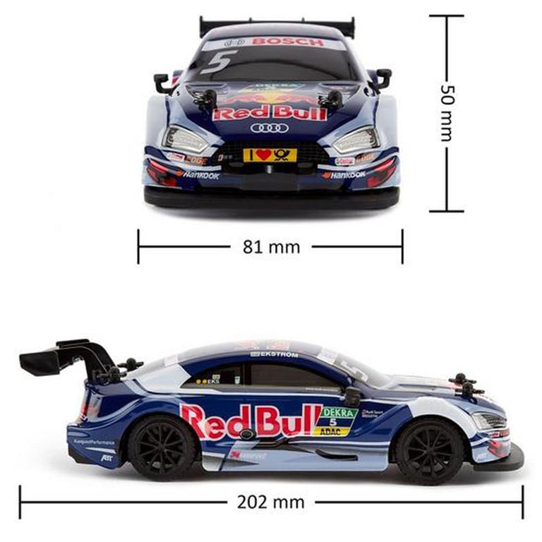 Audi DTM 1:24 Scale Blue Red Bull Radio Controlled Car with Spring Suspension and Remote Control