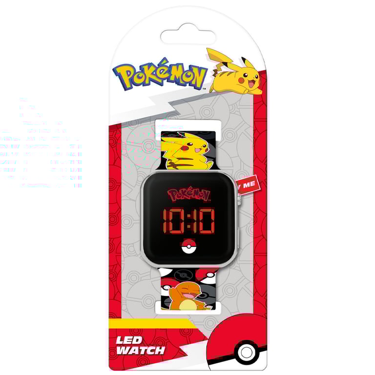 Pokmon Junior LED Digital Watch - Kids Timepiece with Silicone Strap and 1-Year Guarantee