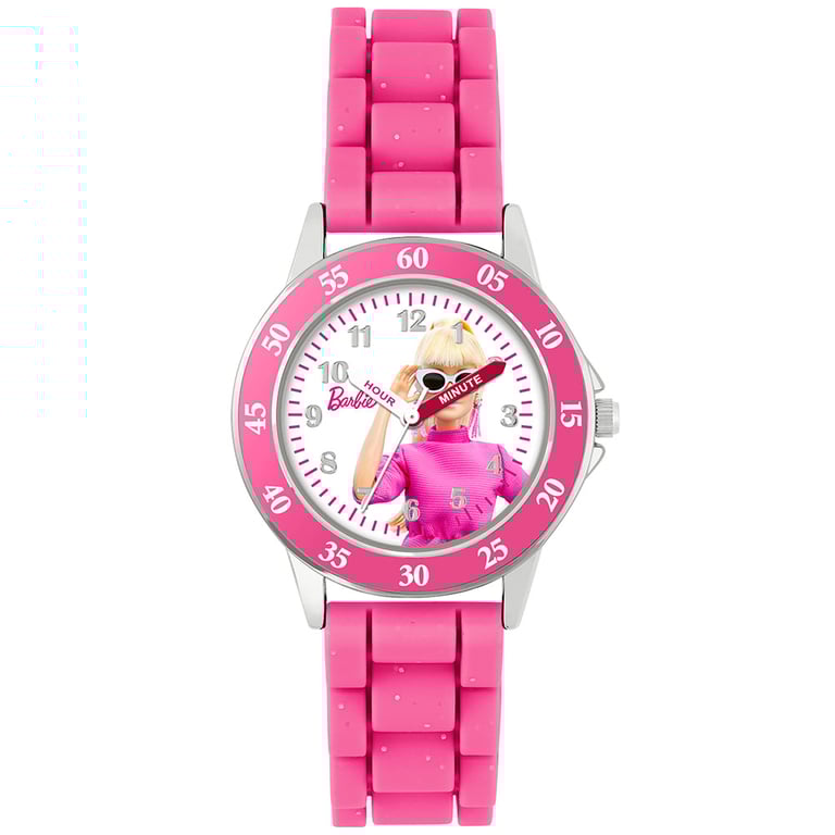 Barbie Junior Time Teacher Watch - Analogue Watch with Easy Read Numbers and Barbie Dial Design