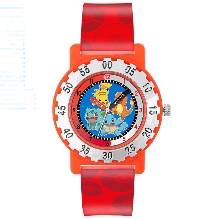 Pokemon Junior Time Teacher Watch - Analogue Children s Watch with Character Dial and Silicone Strap