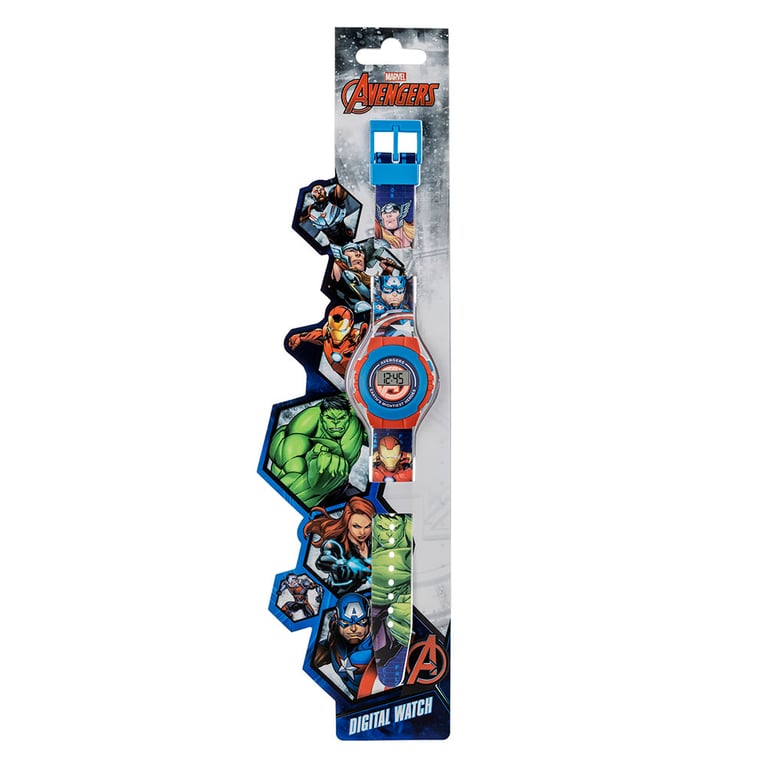 Avengers Kids Digital Watch - Easy to Read Display with Silicone Strap and 1 Year Guarantee