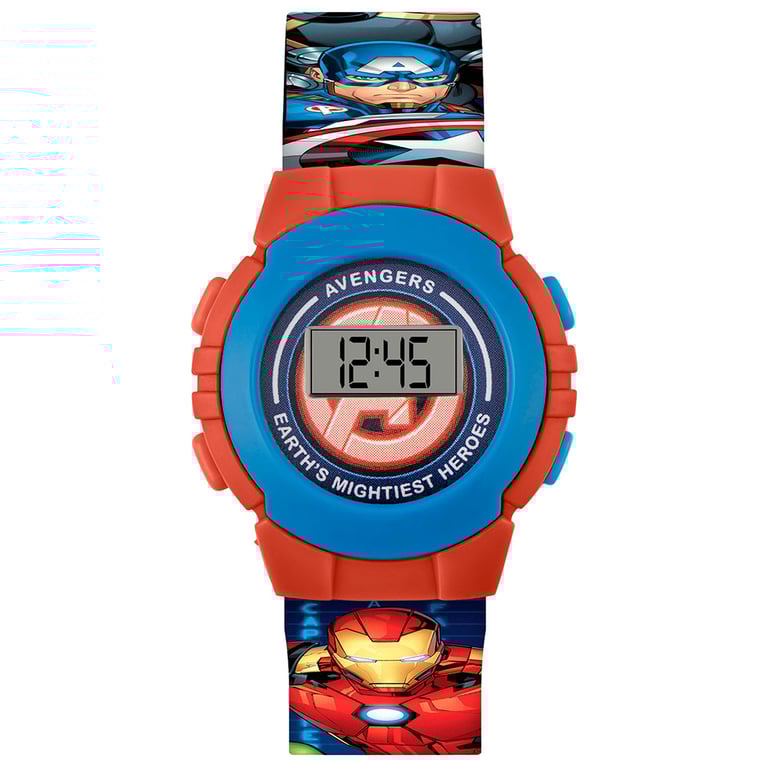 Avengers Kids Digital Watch - Easy to Read Display with Silicone Strap and 1 Year Guarantee