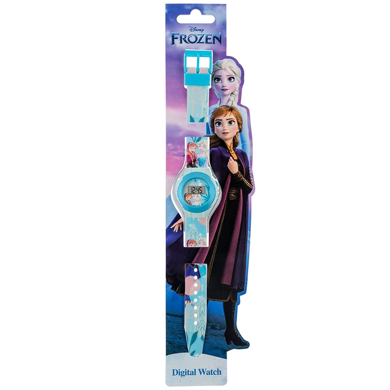 Frozen Kids Digital Watch - Elsa & Anna Display, Silicone Strap with 1 Year Guarantee