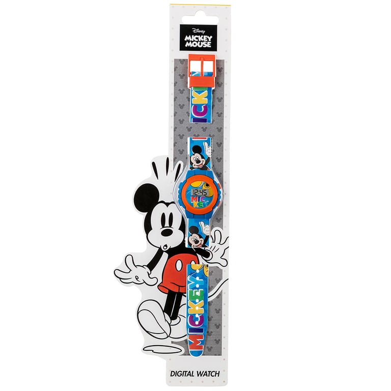 Mickey Mouse Kids Digital Watch - Vibrant Silicone Strap and Easy-to-Read Display