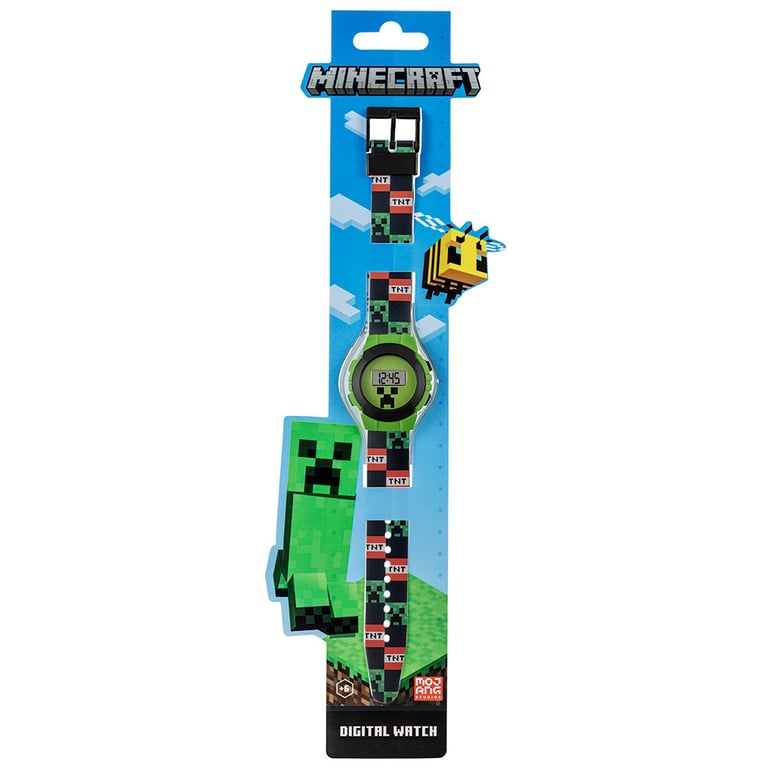 Minecraft Kids Digital Watch - Easy Read Display & 1 Year Guarantee