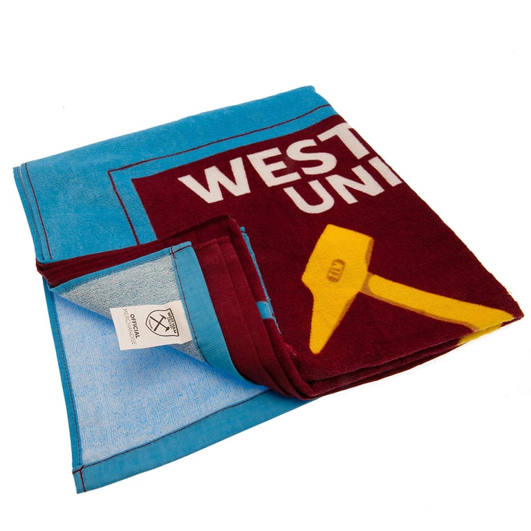 West Ham United FC 100 Cotton Velour Beach Towel - Official Club Crest Design