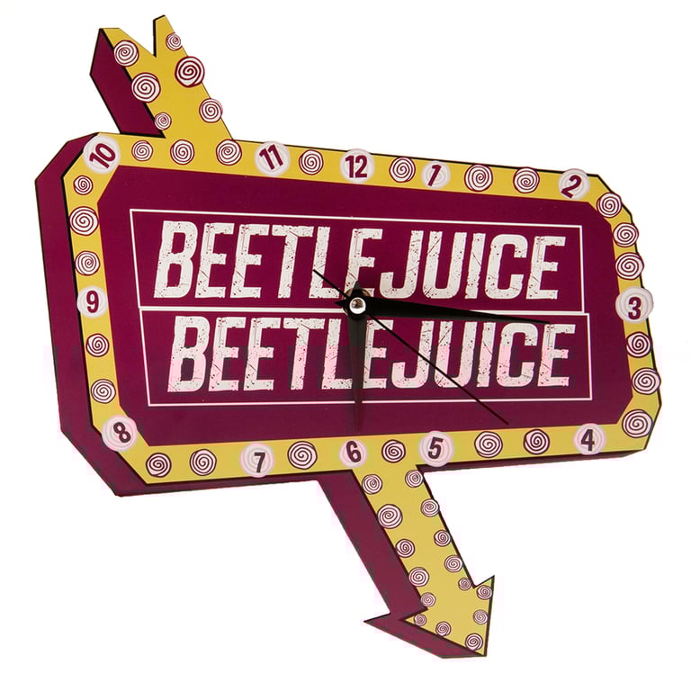Beetlejuice Premium Metal Wall Clock - Modern Quartz Movement